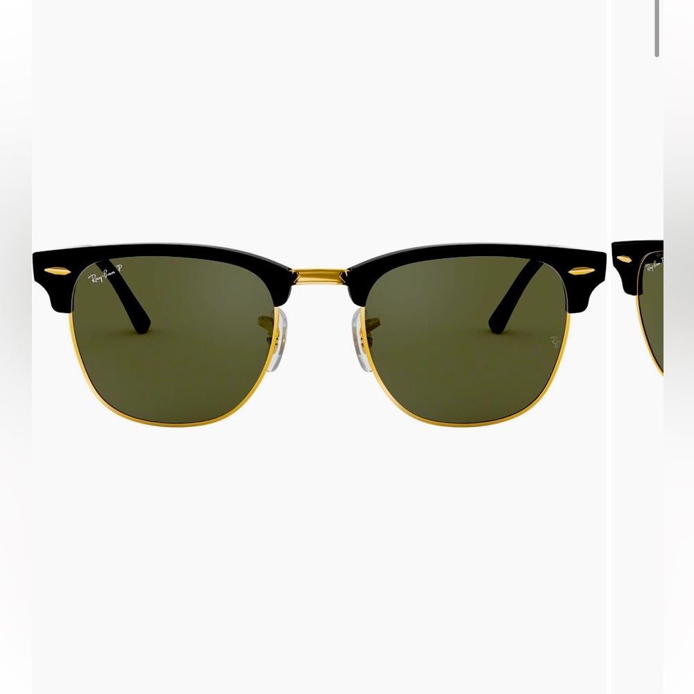 NWT Ray-Ban 49mm Polarized Browline
Sunglasses  
One Size
BLACK/ CRYSTAL GREEN